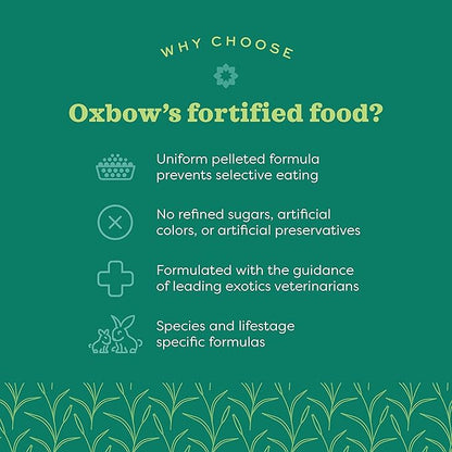 Oxbow Essentials Chinchilla Food, Made with Oxbow Alfalfa, Vitamin & Mineral Rich Food for Chinchillas, Small Animal Pet Pellets, Made in USA, High Fiber, 10 lb Bag