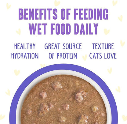 Weruva B.F.F. OMG - Best Feline Friend Oh My Gravy!, Chicken & Beef Be Happy with Chicken & Beef in Gravy, 5.5oz Can (Pack of 8)