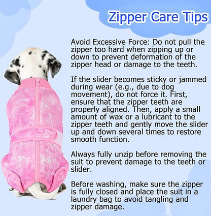 Lukovee Recovery Suit for Dogs, Zipper-On Onesie for Female Male Dog, Abdominal Wounds Cone E-Collar Alternative, Prevent Licking Spay (4XL, Pink Tie-dye)