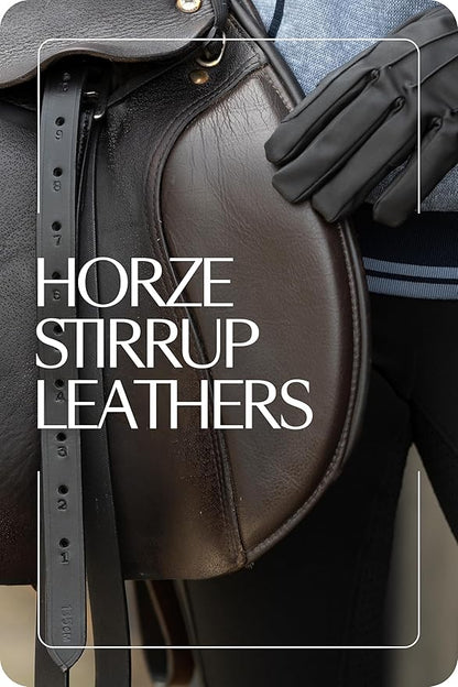 HORZE Genuine Leather English Riding Stirrup Leathers Pair | Adult Sizes