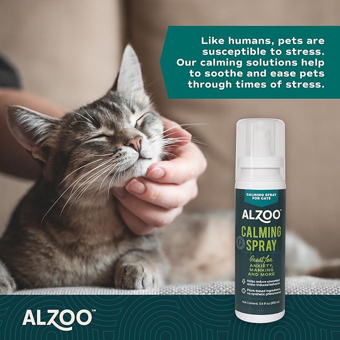 Cat Calming Spray - Natural Plant Based Stress & Anxiety Relief, Valerian & Lavadin Blend, No Synthetic Pheromones, Stress and Anxiety Relief During Travel, Vet, Fireworks, Separation