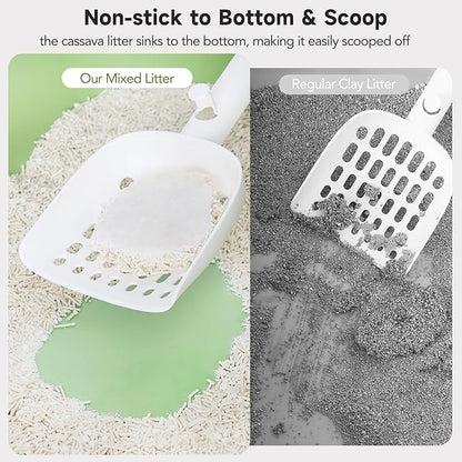 Non-Stick Ultra Clumping Cassava Tofu Cat Litter, Odor Control Low Tracking Kitty Litter Pellets, Plant-Base Natural Ingredients Cat-Litter, 9 lbs X 2 Packs