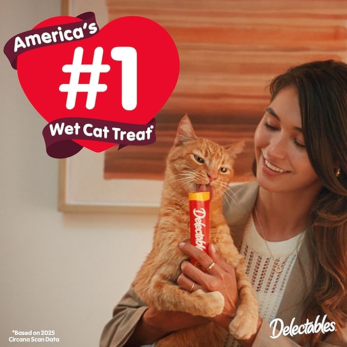 Delectables Squeeze Up Creamy Squeezable Puree, Lickable Wet Cat Treats, Grain Free, No Added Fillers, No By-Products, No Added Preservatives, 0.5 Ounces Tube Chicken with Catnip, 32 Tubes Total
