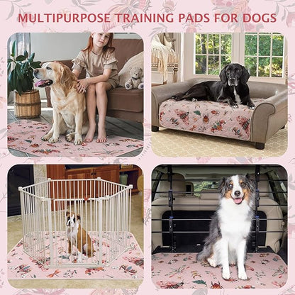 IEUUMLER Washable Pee Pads for Dogs, 1 Pack Insect Pattern Reusable Waterproof Puppy Potty Pads, Non-Slip Absorbent Pet Training Pads for Playpen Crate Bed EU014