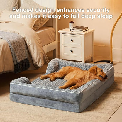 WNPETHOME Dog Beds for Large Sized Dogs, Washable Orthopedic Dog Couch Sofa Bed with Waterproof Lining & Non-Skid Bottom for Pet Sleeping