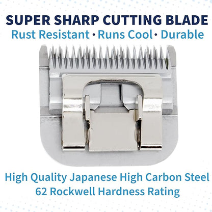 Detachable A Series 3/4 Blade Dog Grooming Cut Length 3/4" - 19mm Ideal for Large Trimming Areas Japanese Carbonized Steel Dog 19mm Replacement Blades | Compatible A5 Series(34HT)