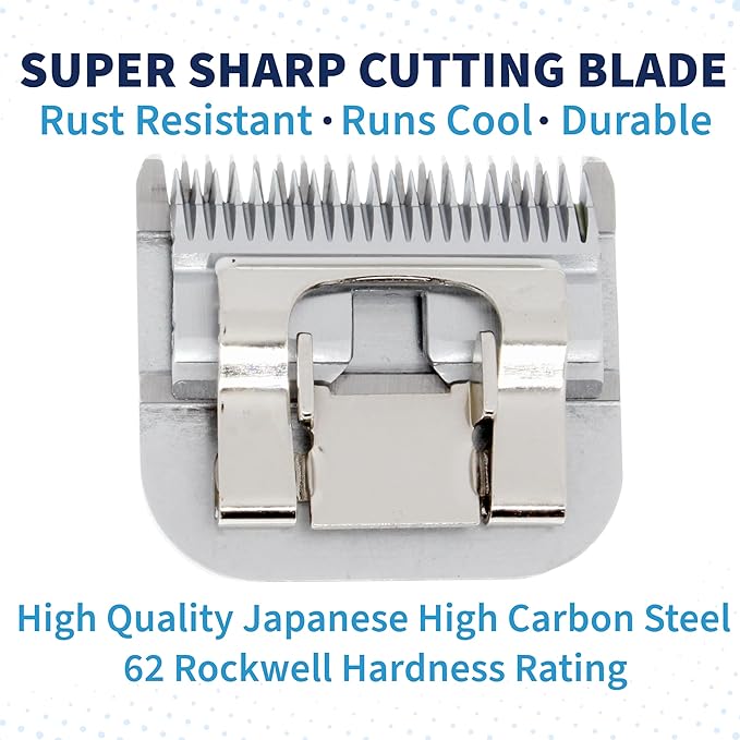 Detachable A Series 5/8 Narrow Cut Blade Dog Grooming Cut Length 1/50" - 0.5mm Ideal for Toe Blade Japanese Carbonized Steel | Compatible A5 Series (5/8NC)