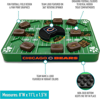 Pets First NFL Chicago Bears Puzzle Toy, Puzzle Treat Dog Toy, Interactive Dog Treat Toy, Dog Puzzle