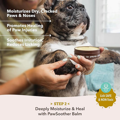 Natural Dog Company Pawtection Bundle with (1) 2 oz. Tin and (1) Travel Size Stick Healing Balm for Dogs