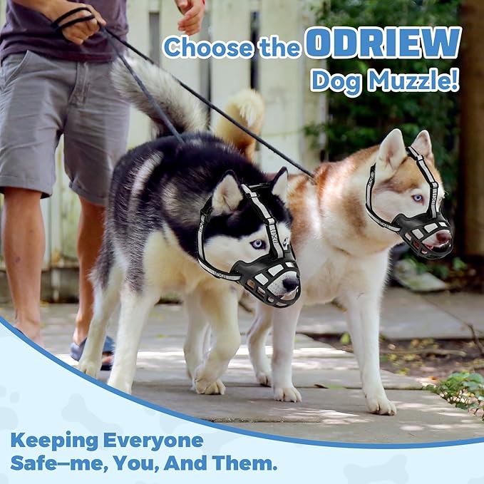 Dog Muzzle for Large Dogs, Breathable Basket Muzzles for Small, Medium and X-Large Aggressive Dog, Allows Panting Drinking, Suitable for Grooming Trimming Training (4, Blacks)