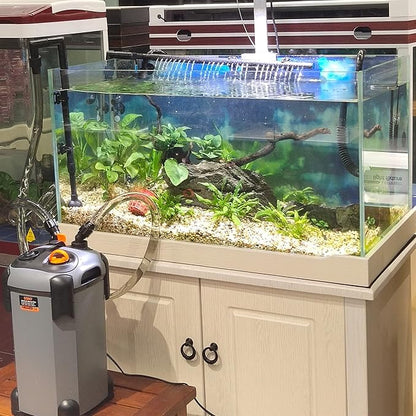 Aquarium Canister Filter with 3 Media Trays Spray Bar External Canister Filter for Large Fish Tank and Aquariums, 650F - 171GPH