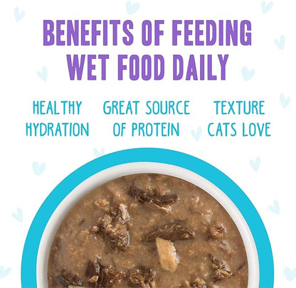 Weruva B.F.F. OMG - Best Feline Friend Oh My Gravy!, Variety Pack, Potluck O' Pouches, Wet Cat Food, 2.8Oz Pouches (Pack of 12)