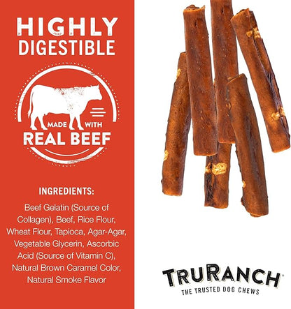 Collagen Rolls - 6" Collagen Rolls for Dogs - Long Lasting Healthy Joint Support - Rawhide Alternative - Skin & Coat Health - Made with Real Beef, Value Pack, 3 Bags, 12 Count
