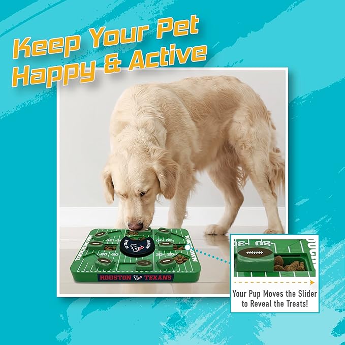 Pets First NFL Houston Texans Large Puzzle Toy - Interactive Dog Treat Puzzle, New Size, Slow Feeding Toy