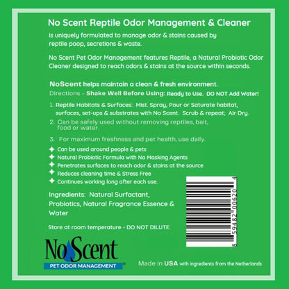 No Scent Probiotic Reptile Tank Cleaner & Odor Spray – 32 oz