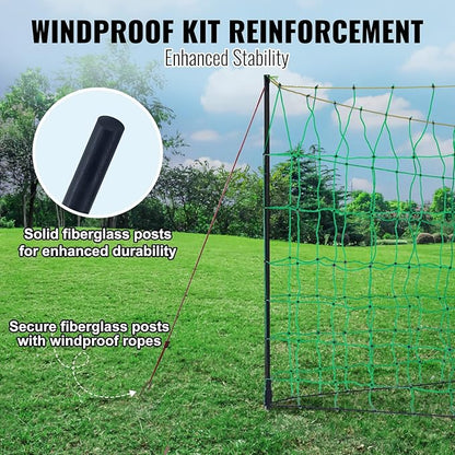VEVOR Electric Fence Netting, 42"H x 164'L, PE Net Fencing with Posts and Double-Spiked Stakes, Utility Portable Mesh for Goats, Sheep, Lambs, Deer, Hogs, Dogs, for Farms, Backyards and Ranches