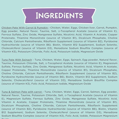 LOVE, NALA - Natural Adult Cat Wet Food - Pate Variety Pack - Tuna, Chicken, Tuna and Salmon - Grain Free, Non-GMO, Fiber Blend, Minerals, Vitamins - 12 Pack 2.1 lbs.
