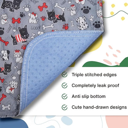 Caldwell's Pet Supply Co. 24x36 Washable Pee Pads for Dogs, Reusable Puppy Potty Mat, Whelping Rug, Waterproof Rug for Dog, Medium (Set of 2)