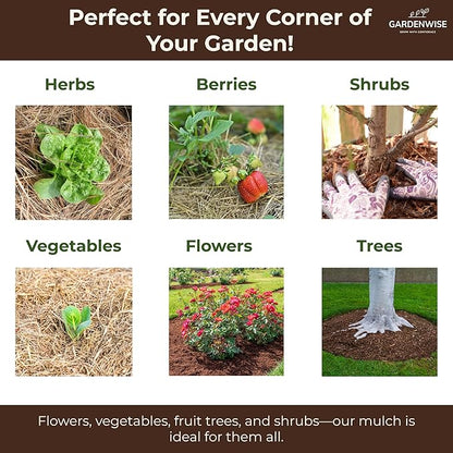 Premium Organic Wood Mulch for Gardens, Landscaping, Potted Plants, and Vegetable Gardens (0.2 CF - 4.8 L - 5 QTS)