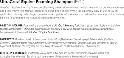 UltraCruz Equine Foaming Horse Shampoo with Travel Applicator, Conditioner and Show Polish Spray Bundle, 32 oz Each