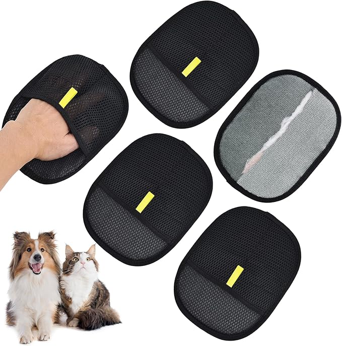 5pc Pet Hair Removal Gloves, Reusable Cats & Dogs Pet Hair Removal Tool,Efficient Pet Hair Removal Electrostatic Gloves is Suitable for Clothes, Sofas, Beds and Carpets