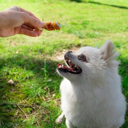 MON2SUN 2.5" Rawhide Free Dog Treats with Mixed Vegetables, Chicken Wrapped Mini Knot Bones for Small Dogs, Healthy Snacks for Balanced Nutrition, 21.2oz