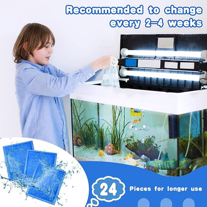 Preboun 16 Pcs Aquarium Filter Cartridge Compatible with AquaTech EZ Change #3 Fish Tank Filter Cartridge Compatible with AquaTech 30-60/20-40 Gallon Fish Tank Power Replacement