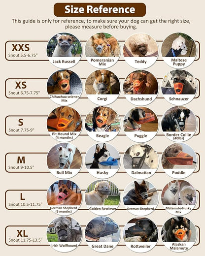 Crazy Felix Nylon Dog Muzzle for Small Medium Large Dogs, Air Mesh Breathable and Drinkable Pet Muzzle for Anti-Biting Anti-Barking Licking (XL, Beige)