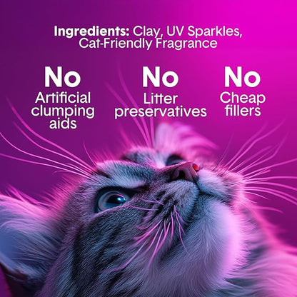 Boxie® Glo™ 30 Day Odor Control Clumping Clay Cat Litter, 16 lb, Multi-Cat, 99.9% Dust-Free, Low Tracking, UV Light Attractant, Superior Clumping for Easy Scooping