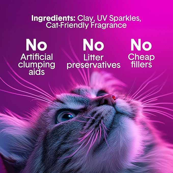 Boxie® Glo™ 30 Day Odor Control Clumping Clay Cat Litter, 40 lb, Multi-Cat, 99.9% Dust-Free, Low Tracking, UV Light Attractant, Superior Clumping for Easy Scooping