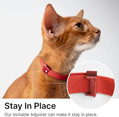 Safety Cat Collar Pro, Lightweight Elastic Release Non Breakaway Cat Collar Adjustable with Snap Fastener for Kitten All Small Large Cats,US IDA Gold Award (Midnight Black, S 5.9-11.8")