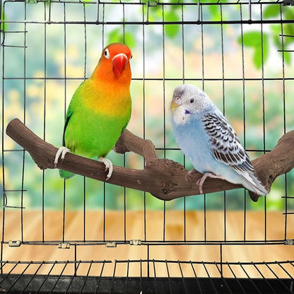 6Pcs Natural Wooden Bird Perch Grape Stick Claw Grinding Fork Bird Perching Branch Claw Grinding Stick Parrot Standing Platform Parrot Cage Chewing Accessories for Parrots Lovebirds Parakeets