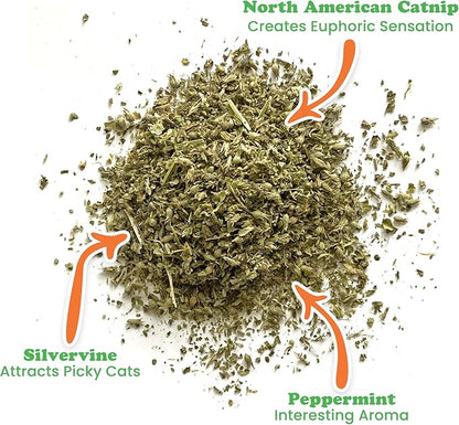 Meowijuana | Feline Frost Catnip Holiday Blend | Premium Organic Catnip | Grown in North America | Perfect for Cat Toys | Fresh Catnip for Extended Playtime