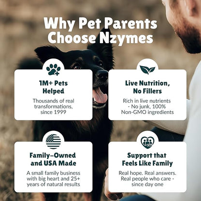 Nzymes® Sprouted Granules 2LBS (3 Pack) for Dogs, Cats, Horses, and Companion Pets. Raw Super-Food Protein and Antioxidant Nutrition. - 220 Servings - Made in The USA