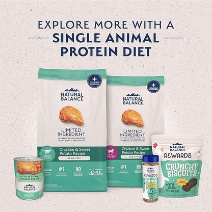 Natural Balance Limited Ingredient Adult Grain-Free Dry Dog Food, Chicken & Sweet Potato Recipe, 24 Pound (Pack of 1)