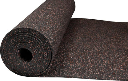 Playsafer Genaflex Rubber Gym Floor Mat, Heavy Duty Commercial Protective Gym Flooring Roll - 8mm Thick (10% Red, 4' X 4')