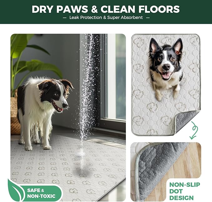 FXW Washable Pee Pads for Dogs, Puppy Pads with Super Absorbent, Specifically Designed for Whelping Box, 32" Round, Khaki, 2 Packs