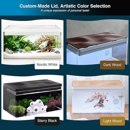 Cedar Wood Grain Top Lid for Clairnara Harmony Aquatic Tank