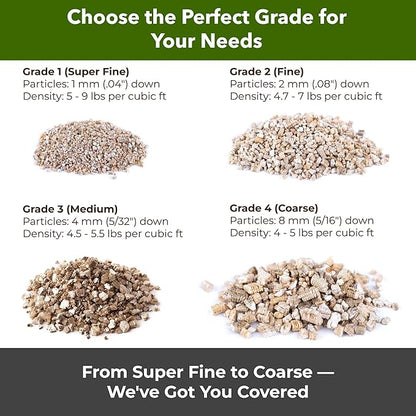 Organic Coarse Vermiculite for Indoor Gardening Plants and Mushrooms – Enhances Soil Aeration, Seed Germination, Rooting Cuttings – Small Packages and Bulk (Vermiculite Grade 3 – Medium, 30 quarts)