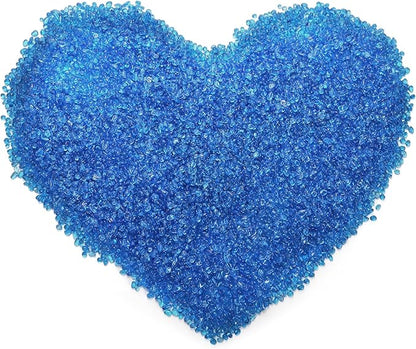 Lawei 5LB Fish Tank Gravel, Polished Small Aquarium Substrate Gravel Sand, Blue Sea Glass Beads for Vases, Irregular Decorative Pebbles Stones for Aquarium, Garden, Vase Fillers, Succulent Plants