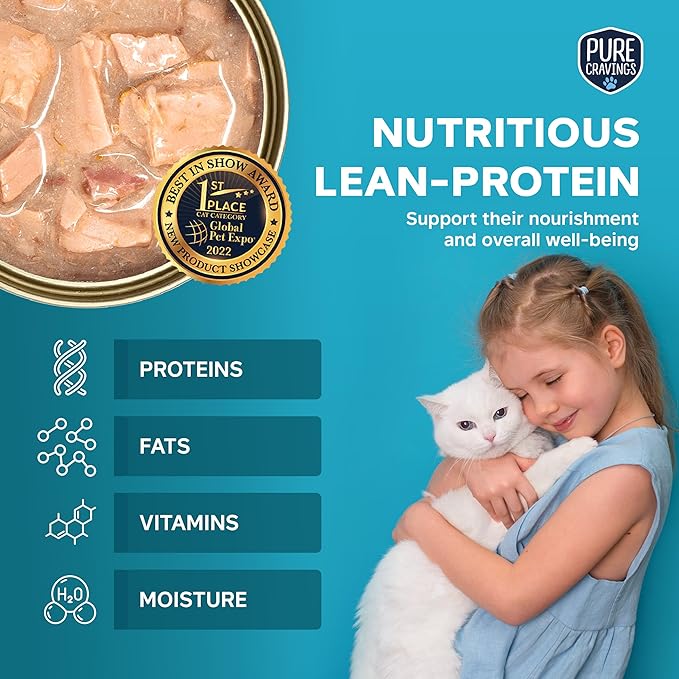 Tuna and Sardine Pate, Canned Wet Cat Food, 100% Mercury-Tested, Moist Can Fish, Grain-Free Protein, Non-GMO, 12 Pack