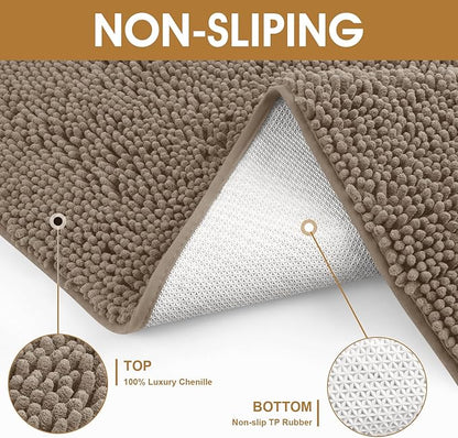 IM HOME 36" x 24" Beige Dog Door Mats for Muddy Paws, Chenille Absorbent Dog Mat, Non Slip Heavy Mud Mat for Dogs, Soft Pet Bed Mat for Entryway, Mud Paws, Inside Floor