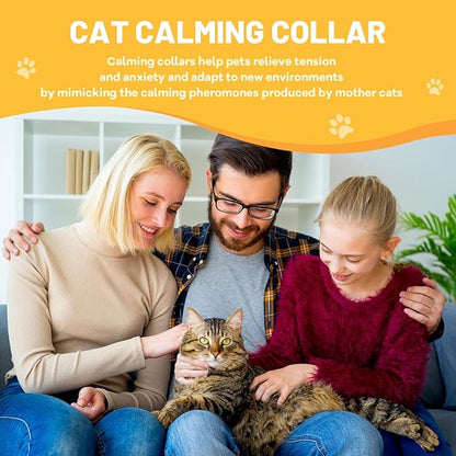 Calming Collar for Cats 4-Pack, Adjustable Water Proof Cat Pheromone Collar for Anxiety Relief, Vet-Recommended, 30-Day Stress Relief Grey