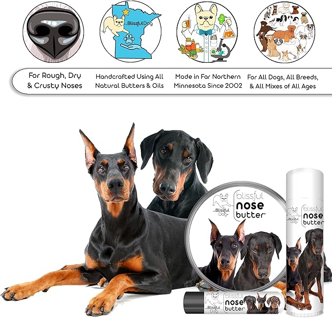 The Blissful Dog Doberman Unscented Nose Butter - Dog Nose Butter, 0.15 Ounce