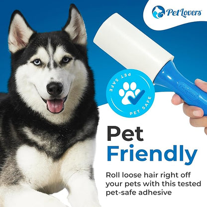 PetLovers Extra Sticky Lint Roller Mega Value Set 600 Sheets for Pet Hair Removal, Dog and Cat Lint Remover 6 Pack