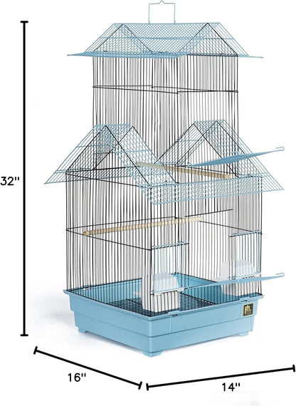 Prevue Hendryx Beijing Bird Cage, Blue and Black, 1/2" (SP41730-1)
