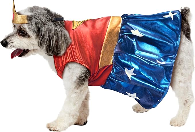 DC Comics: Wonder Woman Pet Costume for For Dogs or Cats by Rubies, Medium