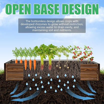 SnugNiture Galvanized Raised Garden Bed 8x4x1FT Outdoor Large Metal Planter Box Steel Kit for Planting Vegetables, Flowers