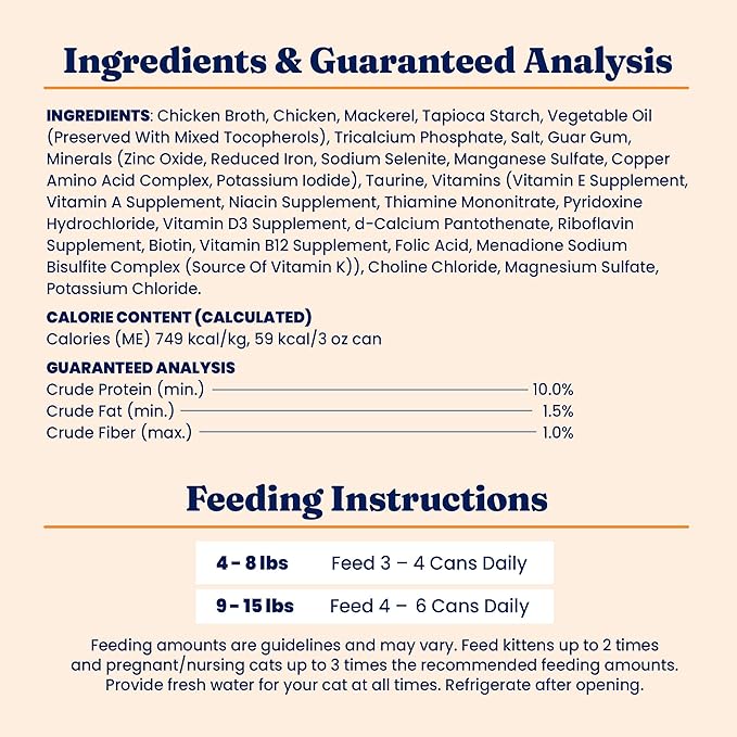 Solid Gold Wet Cat Food Shreds in Gravy - Healthy Canned Cat Food Made w/Real Chicken & Mackerel Shreds, Vitamins & Minerals - Grain Free & Gluten Free Canned Meals for Cats & Kittens - 24ct/3oz Can