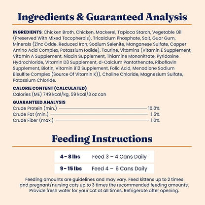 Solid Gold Wet Cat Food Shreds in Gravy - Healthy Canned Cat Food Made w/Real Chicken & Mackerel Shreds, Vitamins & Minerals - Grain Free & Gluten Free Canned Meals for Cats & Kittens - 24ct/3oz Can